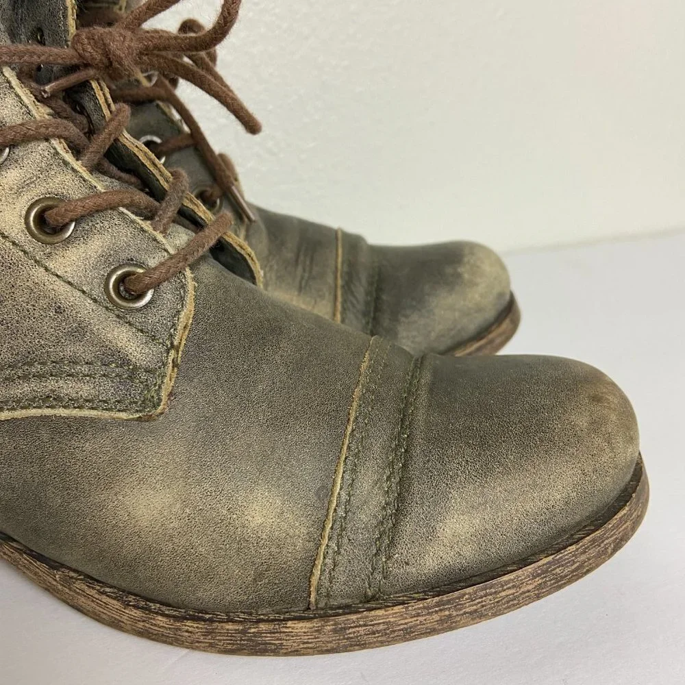Matisse Distressed Leather Ankle Boots Harley Moto Boots